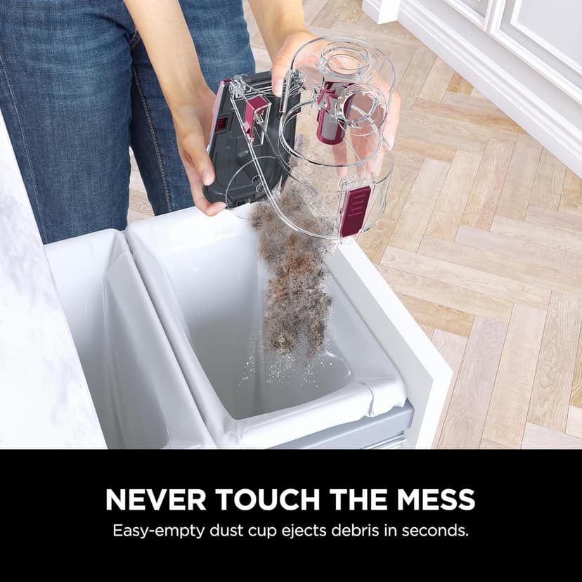 Shark HV371 Rocket Pro DLX Corded Stick, Removable Hand Vacuum, Advanced Swivel Steering, XL Cup, Crevice Tool, Upholstery Tool & Anti-Allergen Dust Brush, Fuchsia, Capacity