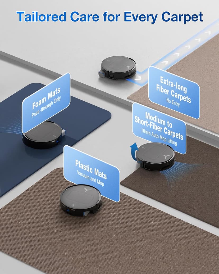 ECOVACS DEEBOT T80 Omni Robot Vacuum and Mop, 18,000Pa Suction, OZMO Roller Mop with TruEdge, Zero-Tangle Brush, AI Navigation, All-in-One Station