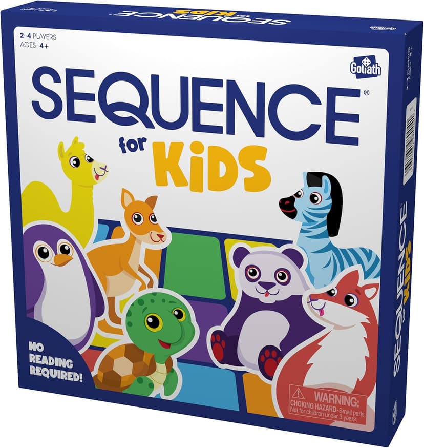 Jax SEQUENCE for Kids -- The 'No Reading Required' Strategy Game by Jax and Goliath, Multi Color, 11 inches (2-4 players) (Packaging May Vary)