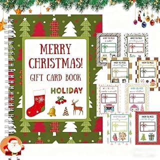 Christmas Stocking Stuffer Christmas Gift Card Book for Adults, Merry Christ-mas Gift Cards, 5x7 Color Spiral Bound Card Book- Surprises On Every Page, DIY Personalized Xmas Gifts for Family, Friends, Students B0FW3QJVR6