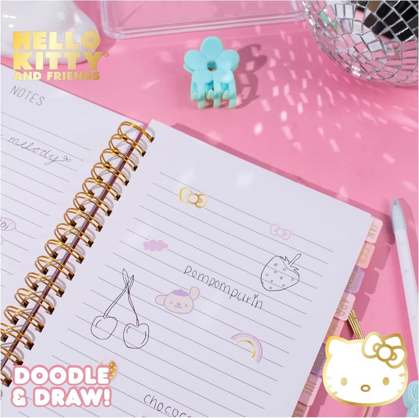 Horizon Group USA Hello Kitty and Friends Agenda, 70 Pages, Hardcover Planner, Kuromi Stickers, Sanrio Stuff, Cute School Supplies, Stationery and Accessories