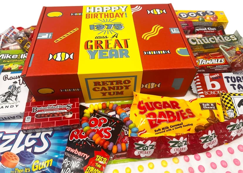1975 Retro Childhood Candy Gift Box for 50th Birthday 1970s sweets JN