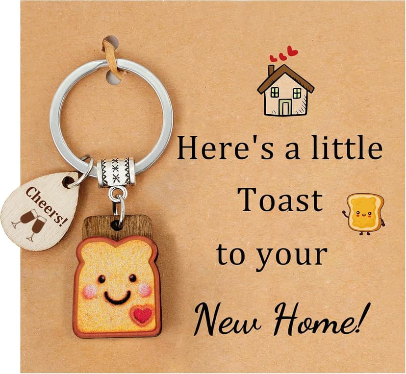 Next Chapter, New Home, Engagement, New Job, PBJ, 18 21 Birth, Loaf You, Thank You, Graduation Gifts, Couple, Friend, Retired PEALICIOUS Toast Keychain for Girls New Beginnings Congratulations Gifts B0FNQY48F8