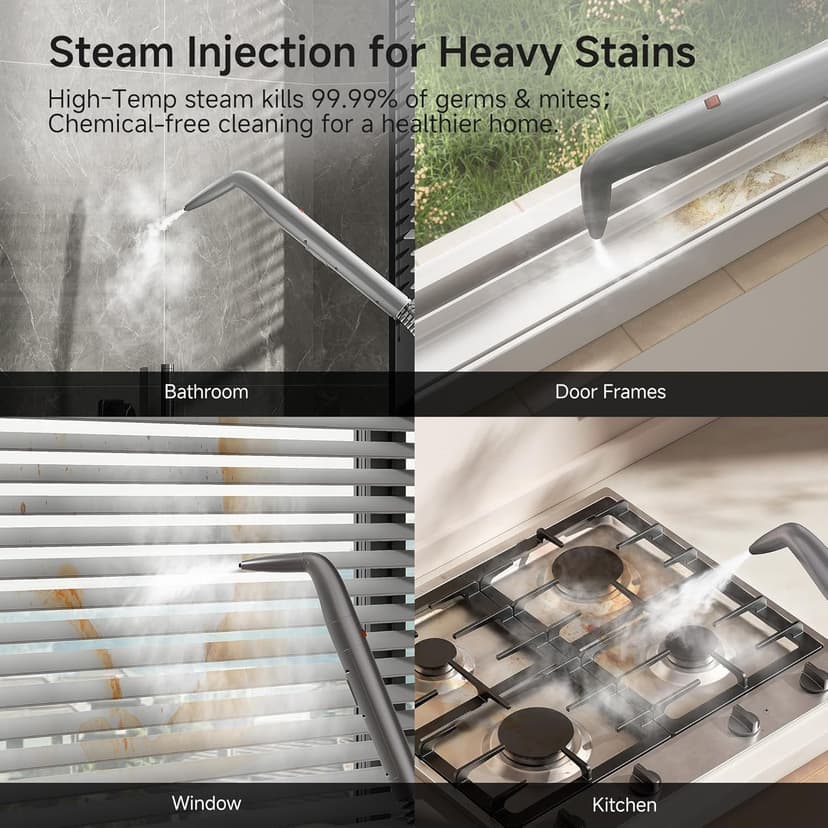 uwant Portable Carpet Cleaner with Steam& Heating System 18Kpa Powerful Suction Carpet Cleaner with 4 Cleaning Tools& Solution 2 in 1 Upholstery Cleaner Steam Cleaner for Pets, Car