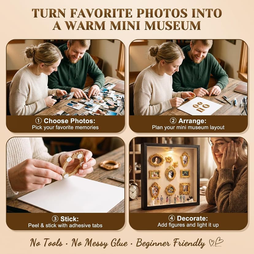 Creative Story Scene Building Set with Remote Control Warm Light, Vintage Decor Gift for Women, Friends and Family BlueFire DIY Mini Museum Kit, Handmade Shadow Box Craft with LED Light B0H29B9VVH