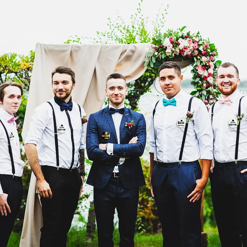 12 Pcs Bachelor Party Buttons Pins Set - Black Gold Groom Button, White Black Best Man Button and Team Groom Button Pins for Bachelor Party Supplies, Decorations, Ideas, Gifts, Jokes and Favors