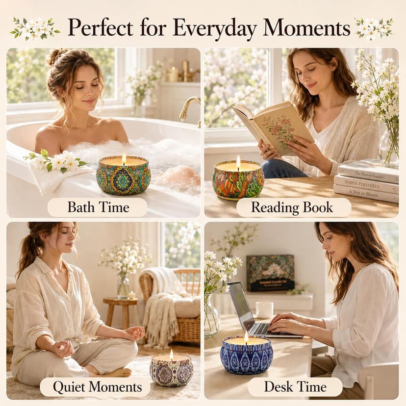 12 Scents, Up to 300-Hour Total Burn, Gift Box Included, Home Fragrance, Birthday, Hostess & Housewarming Gifts Scented Candles Gift Set, 12 Pack Travel Tin Candle Set, Gifts for Women B08T1XYNG9