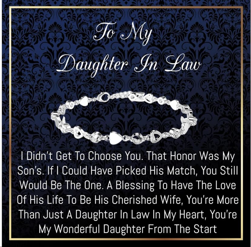 To My daughter in law Gifts, Daughter in law Bracelet, Daughter in law wedding, To my daughter in law birthday gifts for women, Christmas, valentine days