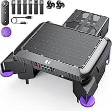 Solar-Powered Robotic Pool Surface Skimmer Cleaner with 24/7 Continuous Cleaning and Re-Engineered Twin Salt Tolerant Motors, Dual Charging,Smart Obstacle Avoidance, 150-um Filtration
