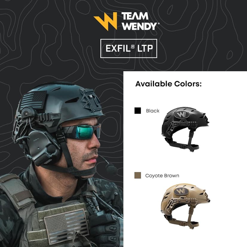 Team Wendy EXFIL LTP Lightweight Tactical Bump Helmet | Mounts for Night Vision & Accessories | Whitewater Impact Protection | Adjustable for Comfort | Airsoft Helmet