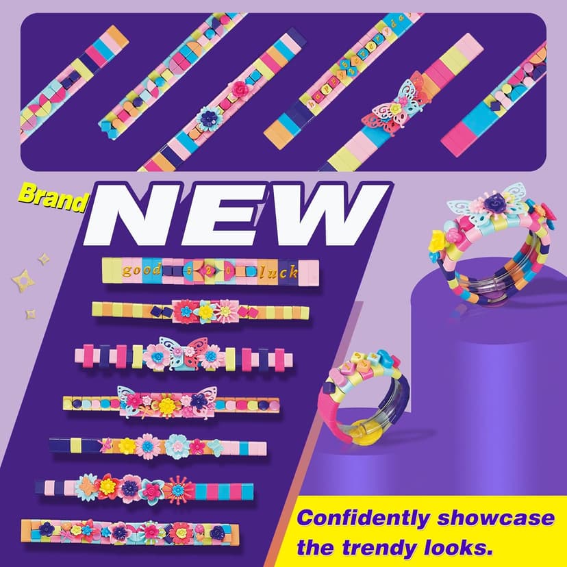 Coiinala Friendship Bracelet Making Kit for Ages 7+ Girl, 488-Piece DIY Charm Rubberband Bracelets Maker with Charm & Stickers, Craft Supplies Arts Maker Jewelry Making kit for Girls B0FCRF8D9B