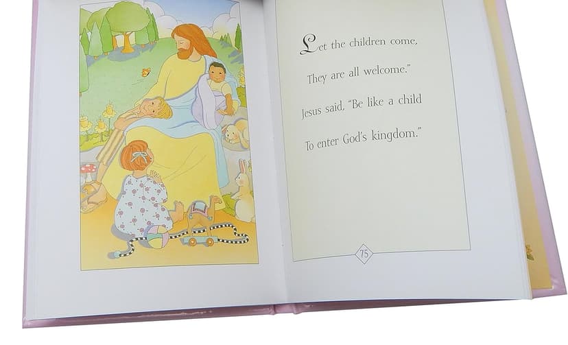 Baby Girl First Bible and 4 Inch Pewter Baptism Guardian Angel Crib Cross