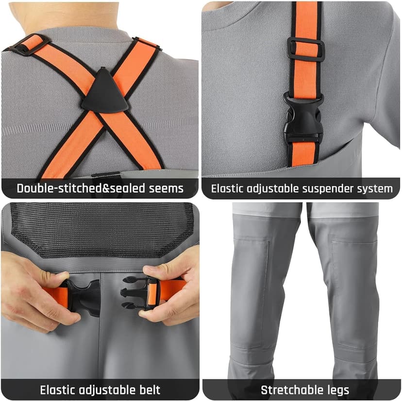 Hunthor Fishing Waders for Men Waterproof Breathable Chest Wader with Insulated Stockingfoot for Fly Fishing, Hunting, Wading