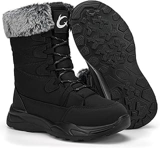 Larwen Womens Snow Boots for Winter: Comfortable Warm Fur Lined Anti Slip Mid-calf Booties for Walking