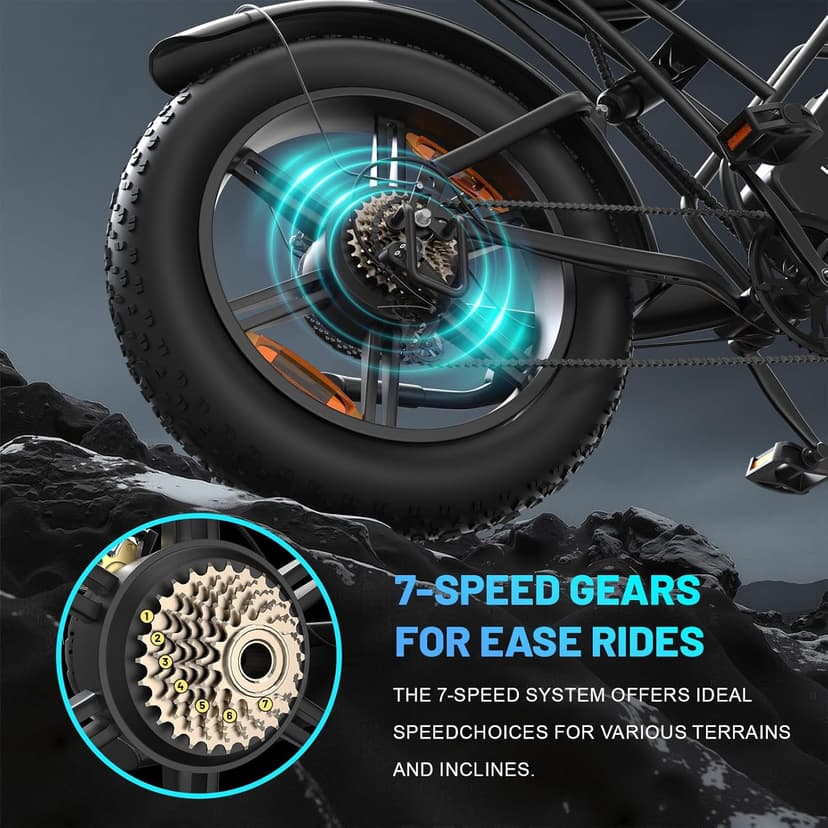 Fat Tire Electric Bike - Foldable E-Bike with Shock Absorption, Throttle Control, LCD Display, and Long Battery Life for Urban Commuting