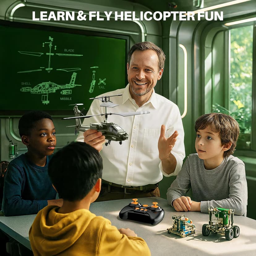 SYMA RC Helicopters, S51H Remote Control Helicopter 2.4GHz Military Army Toys for Boys Girls Kids with Altitude Hold, One Key Take Off/Landing, LED Light, Low Battery Reminder