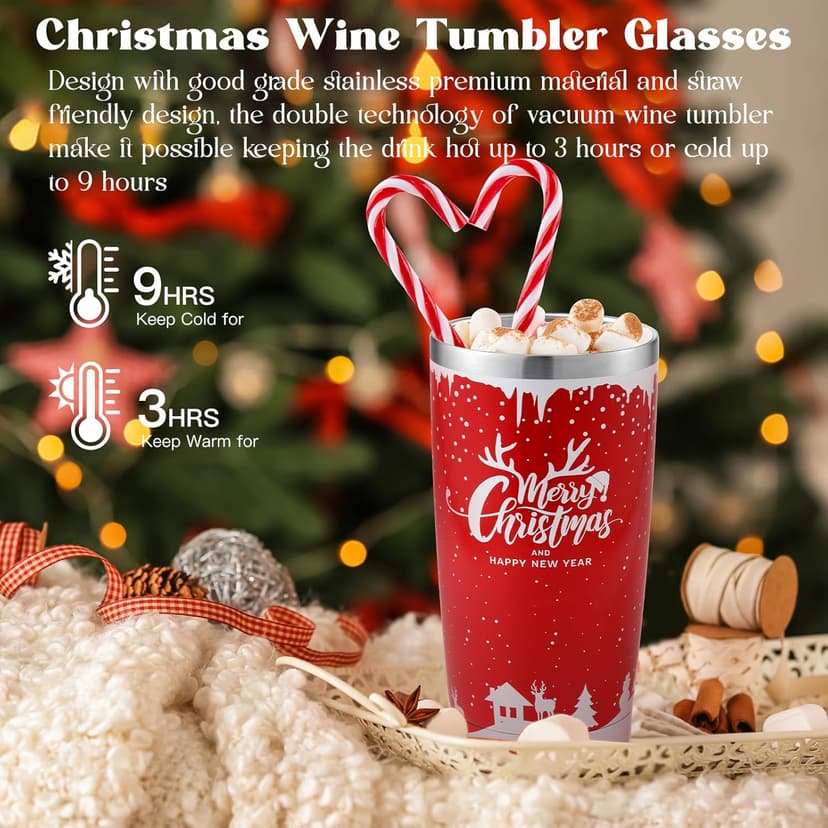 Christmas Tumbler Gift Basket for Mom, Wife, Girlfriend, Sister, Coworkers, Teacher, Nurse - Unique Holiday Gift Box for Women Who Have Everything