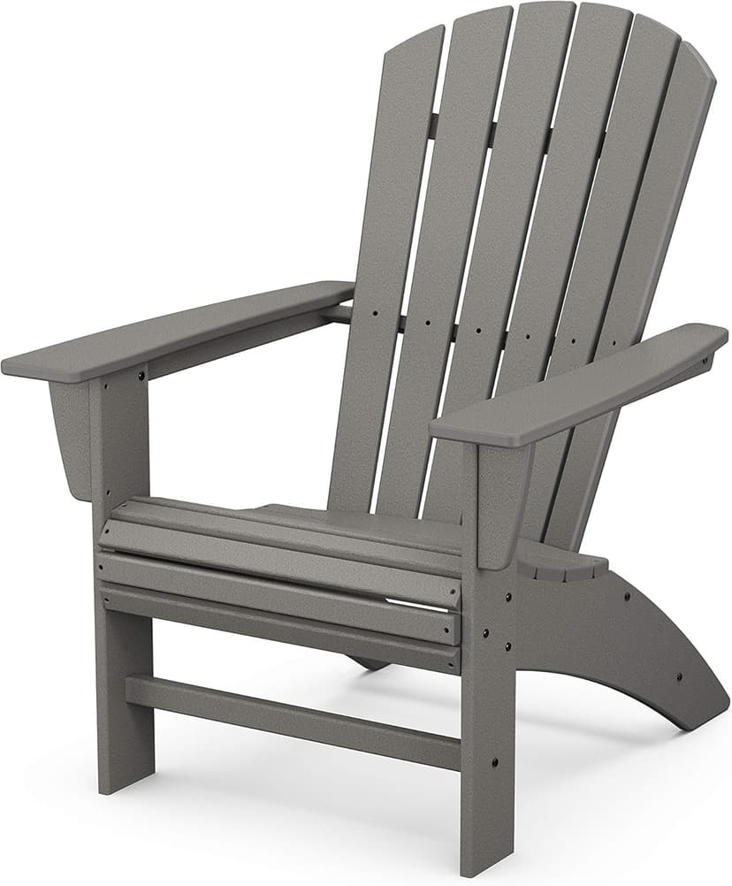 Polywood Nautical Curveback Adirondack Chair, HDPE Outdoor Patio Furniture for Deck, Pool, Garden, Made in USA
