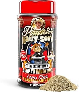 Slap Yo Daddy BBQ Rub Seasoning, Texas Brisket Magic Lone Star - Texas Brisket Rub for Smoking & Grilling From Pitmaster Harry Soo - Championship BBQ Beef Seasoning – No MSG, Gluten-Free – 10.5 oz