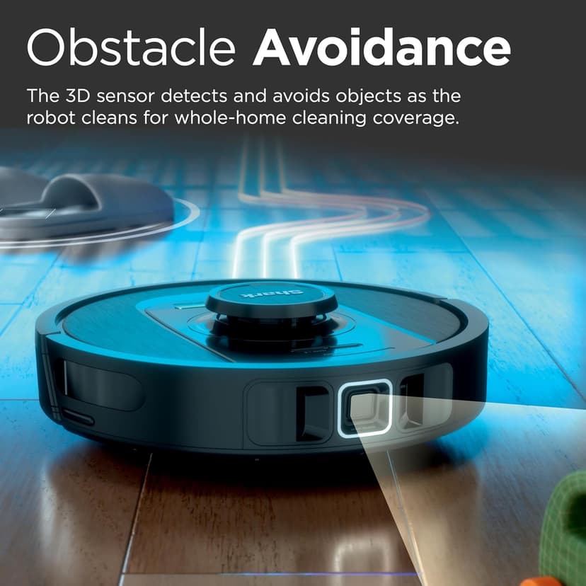 Shark PowerDetect Self-Empty Robot Vacuum with NeverStuck Technology, Auto Deep-Clean Carpets & Hardfloors, 30 Day Capacity HEPA Bagless Base, for Pet Hair, WiFi Black, AV2820S