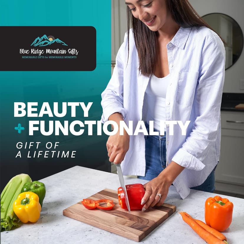 Blue Ridge Mountain Gifts Personalized Wood Cutting Board Laser Engraved Anniversary or Wedding Gift Custom Charcuterie Board Personalized Christmas Gift