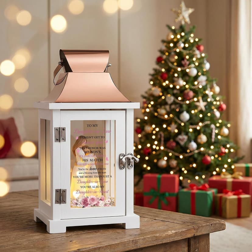 Daughter in Law Gifts, Meaningful Daughter in Law Birthday Gifts, Gifts for Daughter in Law for Birthday Christmas Mothers Day, Lantern with Hand Painted Figurine B0G7B7BWZJ