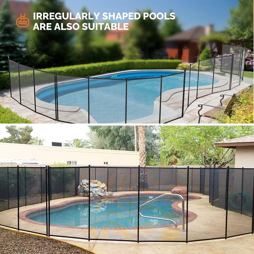 VINGLI Swimming Pool Fence for Ground and Above Pool Safety Fencing, Black (4×72FT)
