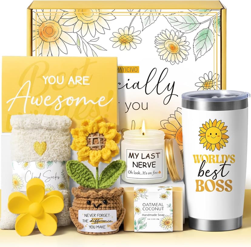 Bosses Day Gifts for Women Her, Cool Boss Lady Gifts for Women Female, Funny Thank You Birthday Christmas Bosses Appreciation Gift Set, Best Office Farewell Leaving Going Away Retirement Gift for Boss