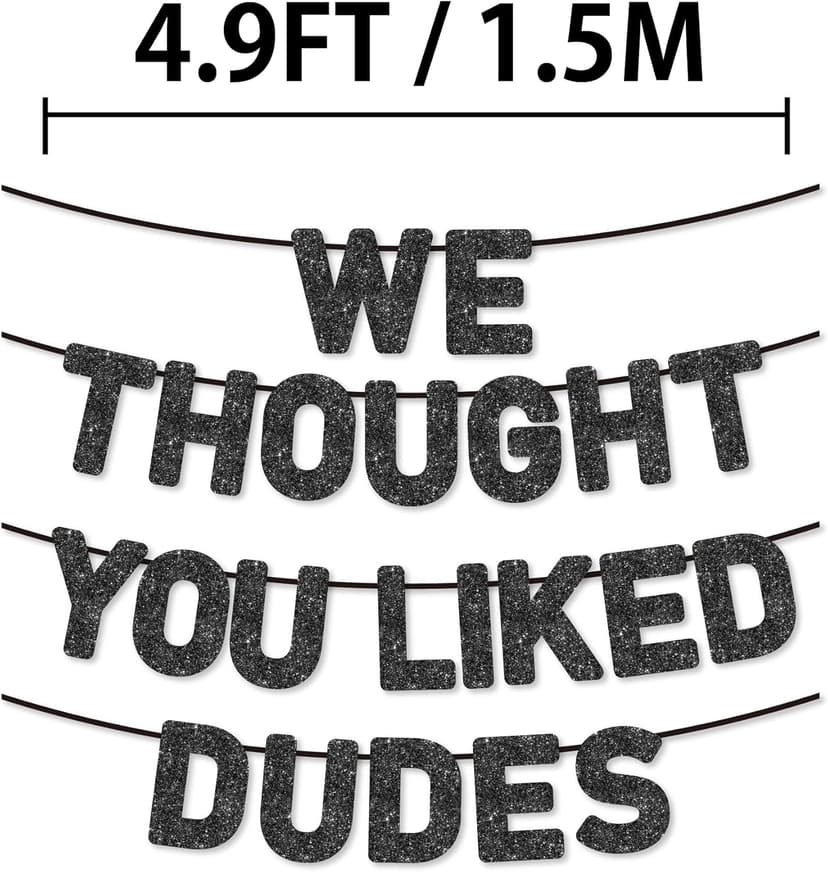 Pre-Strung Funny Bachelor Party Banner - Bachelor Party Decorations/Accessories/Gifts/Favors,Black Glitter