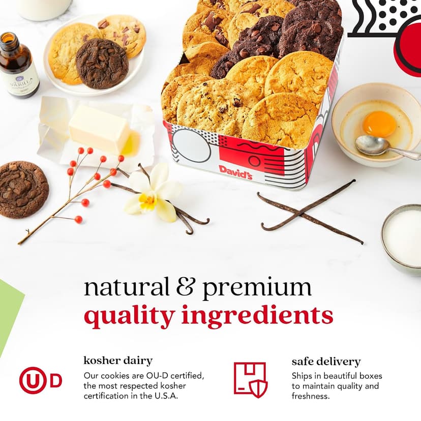 David's Cookies 2lbs Assorted Flavors Fresh Baked Cookies - Handmade and Gourmet Cookies - Delectable and Made with Premium Ingredients - Cookie Gift Basket - Great Gift For All Occasions