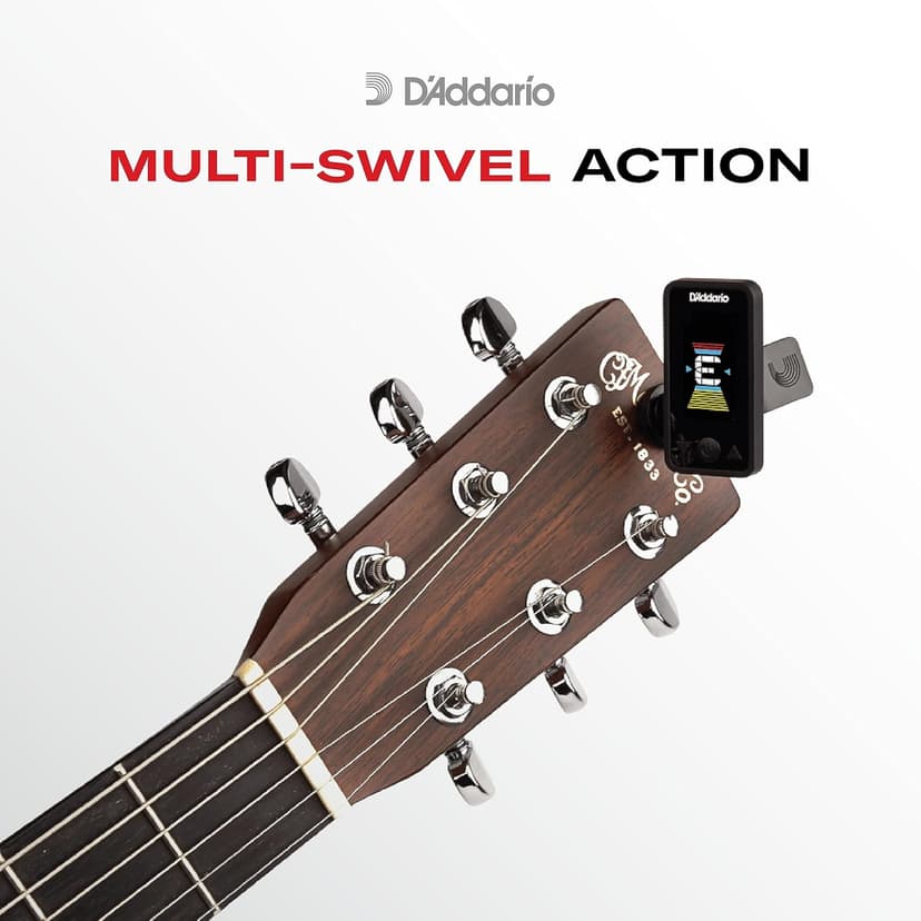 D'Addario Eclipse Headstock Clip On Guitar Tuner, PW-CT-17RD, Red