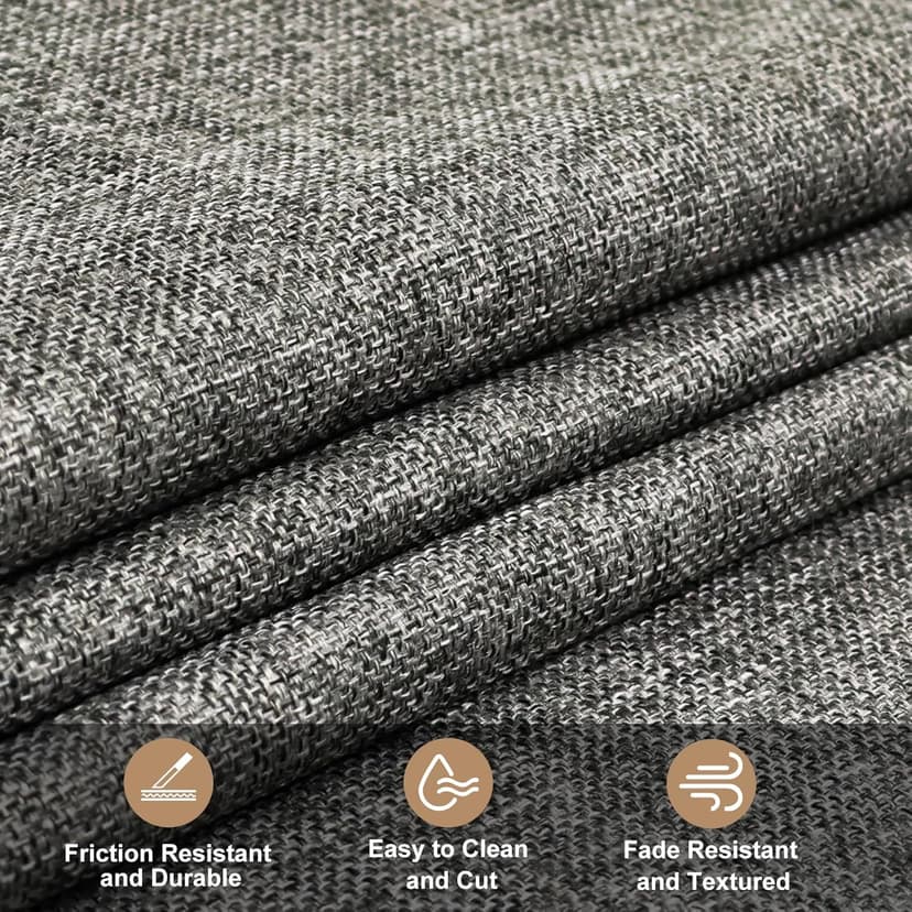Heavy Linen Fabric 80x57 Inches, 1.2mm Thickness, Plain Solid Color Cloth for Embroidery, Clothing, Sewing - Linen Texture Material (Dark Grey)