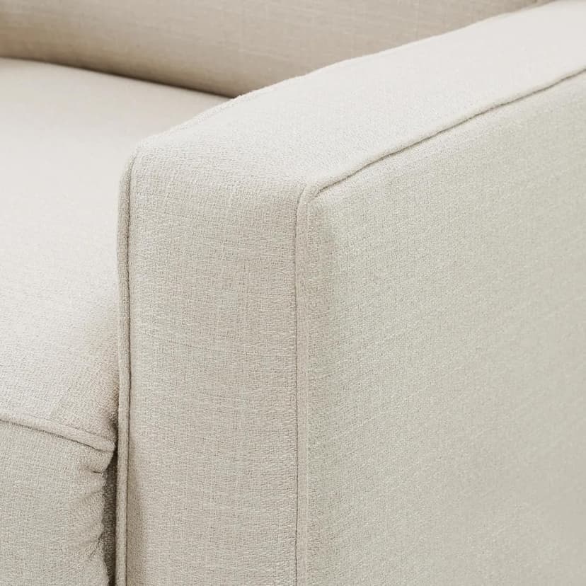 Harkawon Swivel Rocker Recliner Chair, Glider Rocker Recliner, Rocking Chair Nursery, Fabric Chair with High Back, Deep Seat, for Living Room, Bedroom, Beige