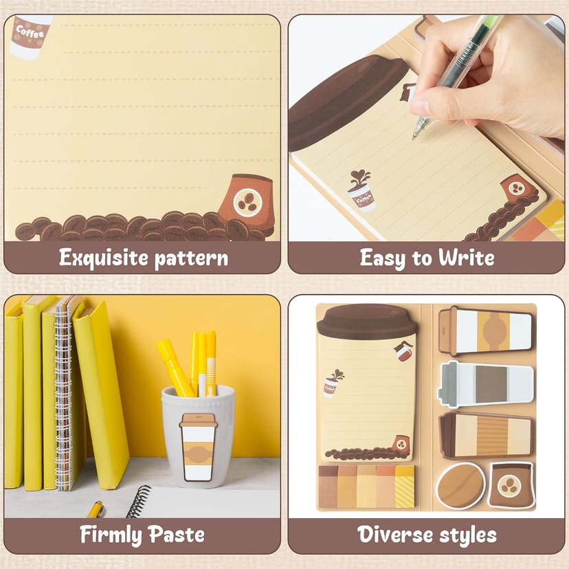 Self-Stick Notes Pages, Teacher Appreciation Gift, School Office Supplies, I Just Really Like Coffee Design B1ykin Sticky Notes Set - 550 Sheets Memo Writing Pad Coffee Cup Design B0CQT7V1DS