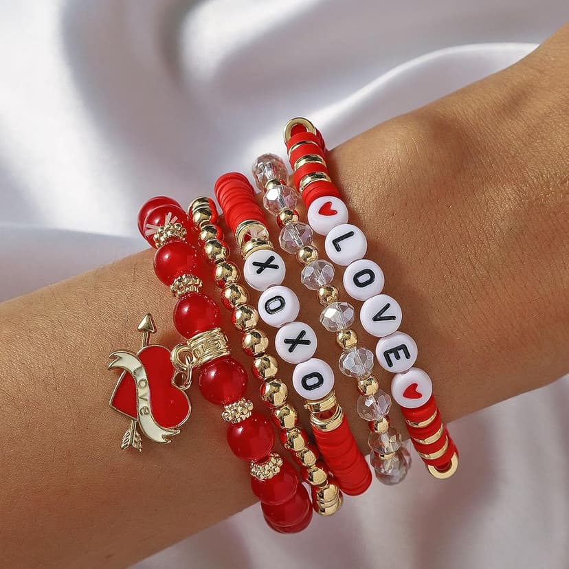 Valentines Gifts For Her - Love Heart Bracelets for Girlfriend, Lover, Best Friends, Wife, Women