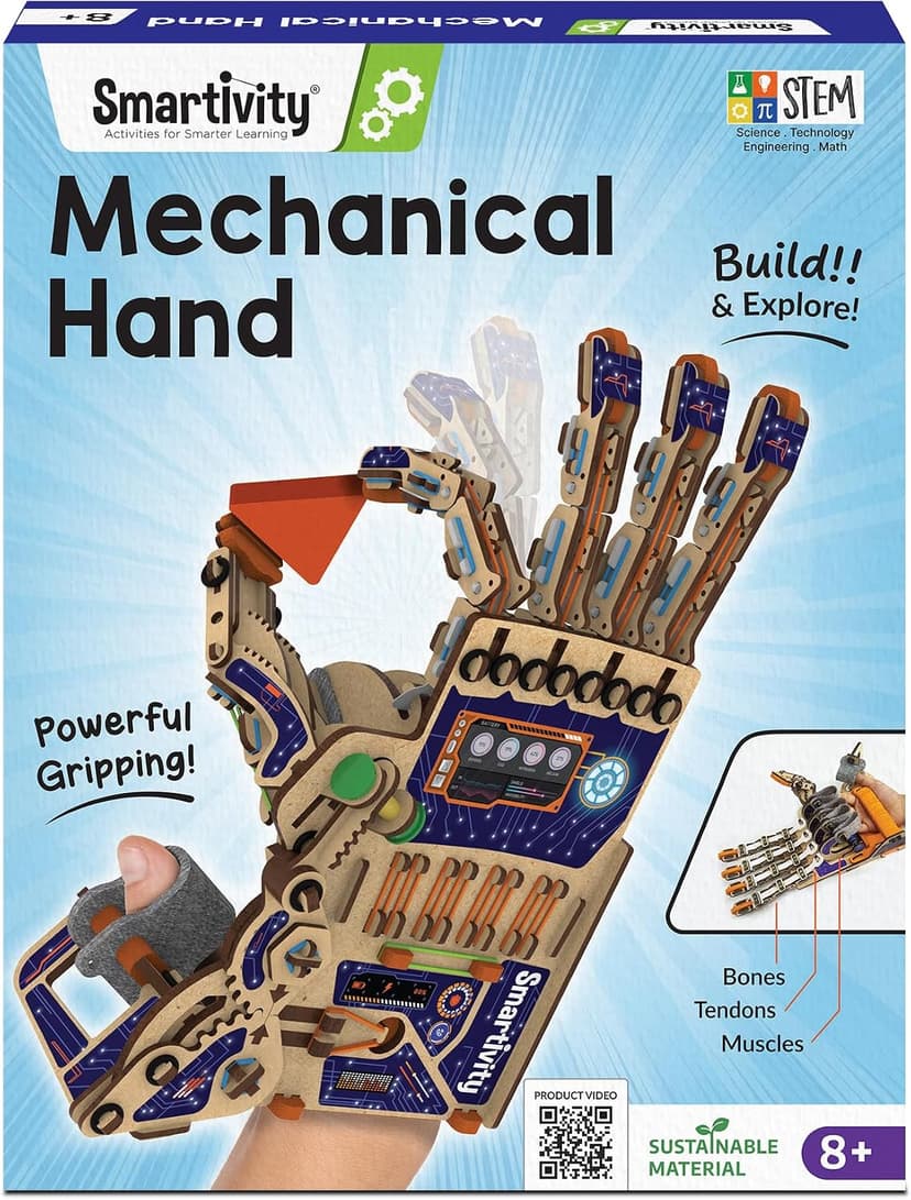 Smartivity DIY Robotic Mechanical Hand STEM Toy for Kids 8-9-10-11-12-13-14 Years Old | 2024 Parents Choice Award Winner I Birthday Gift for Boys & Girls | Engineering Kit for 8-14 Years Old