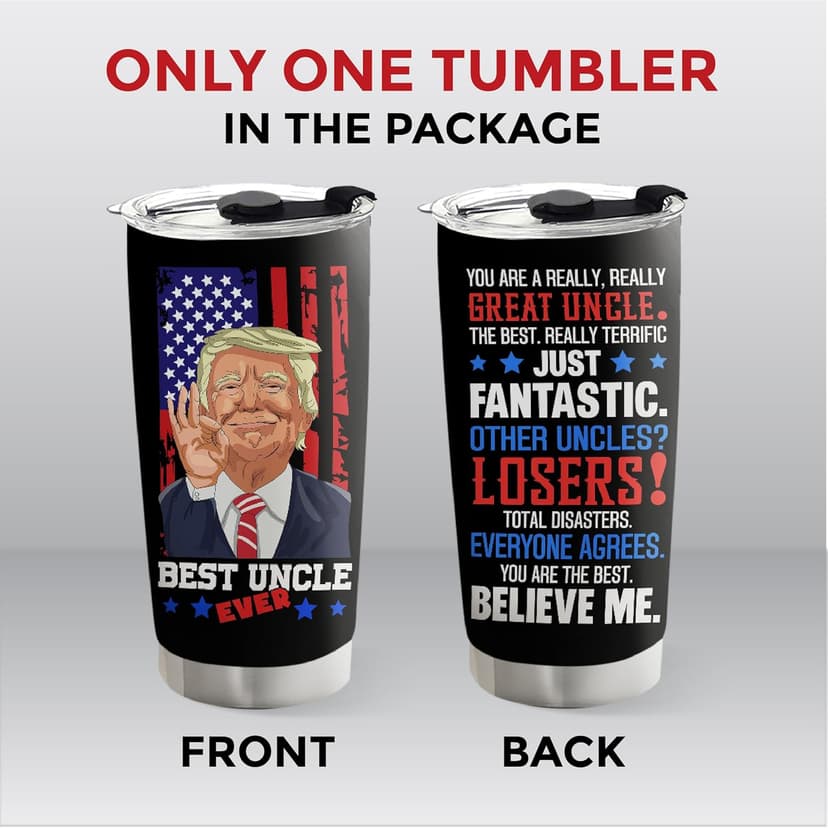 Christmas Gift for Uncle - Uncle Gifts - Birthday, Fathers Day, Christmas Funcle Gifts Idea from Niece Nephew - Stainless SteelTumbler 20oz