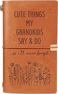 Birthday Gifts for Grandma, New Grandparent, Nana or Mimi, Leather Memory Journal Notebook Grandma Gifts, Cute Things My Grandkids Say & Do Journal Notebook B0GHRMHSN3