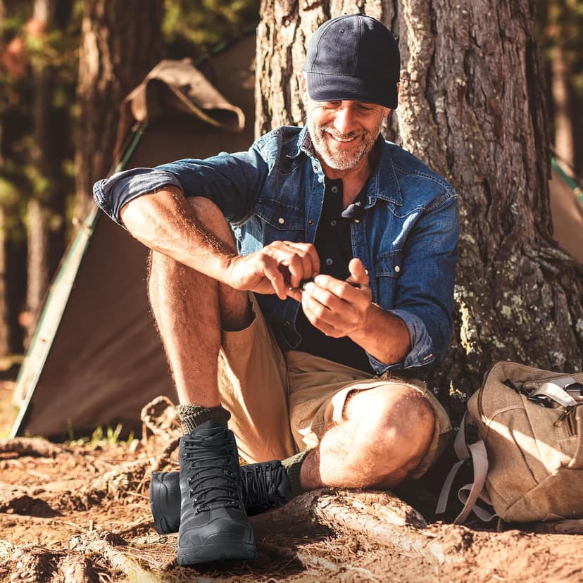 NORTIV 8 Men's Ankle High Waterproof Hiking Boots Outdoor Lightweight Shoes Trekking Trails Armadillo