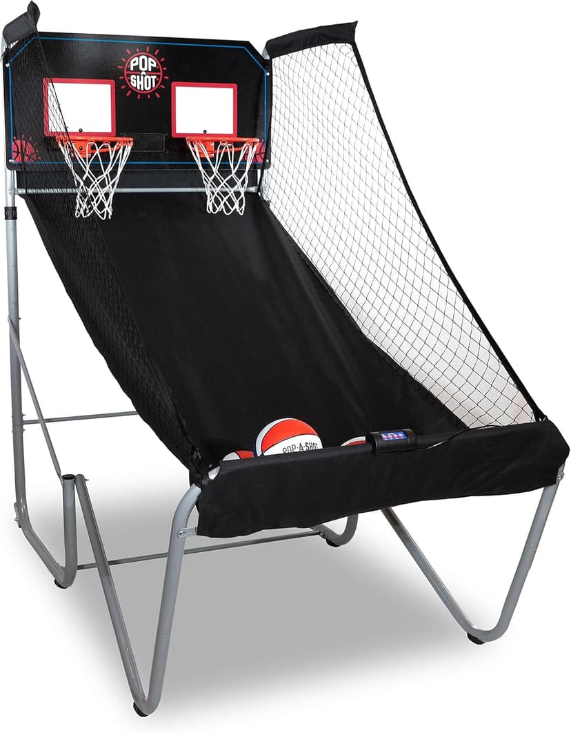 Pop-A-Shot Home Dual Shot | Arcade Basketball Game for Home | Sensor Scoring Hoop, 16 Game Modes, 7 Balls | Foldable for Easy Storage | Fun for All Players