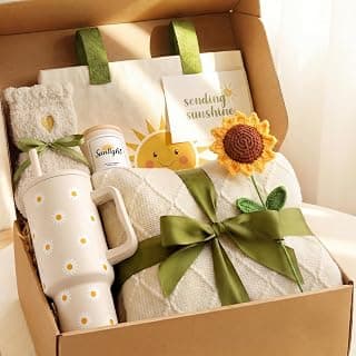 Box of Sunshine Sunflower Gifts for Best Friends, Get Well Soon Basket Thinking of You Self Care Gift Boxes for Women Mom Sunshine Gift Baskets Get Well Care Package Birthday Gifts for Women Friend B0FZK9V5JH