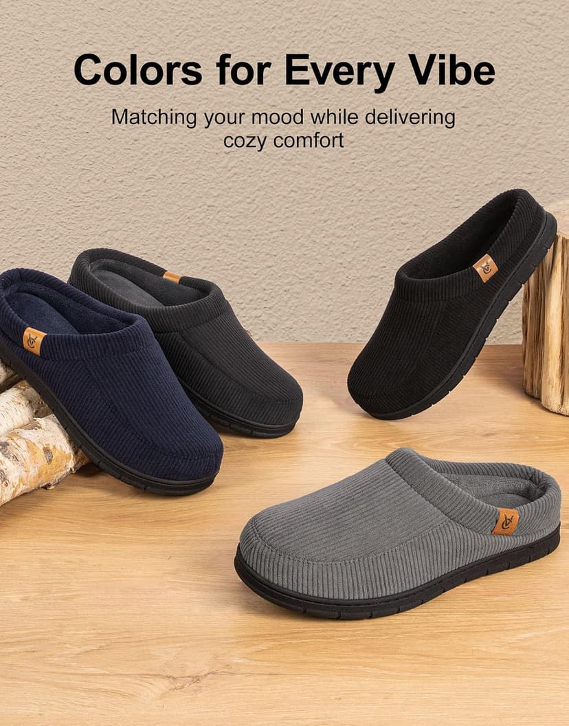 Birthday Gifts, Soft, Slip-on, Supportive, Breathable, Machine-Washable, Indoor Outdoor VeraCosy Men's Memory Foam Slippers Comfy Durable Moccasin House Shoes B0CLGK9159