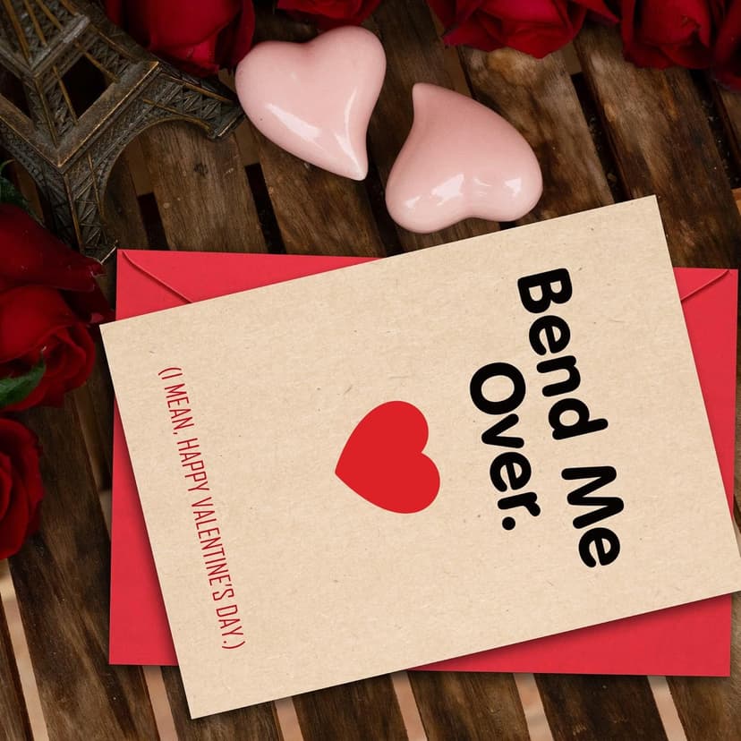 Naughty Husband Valentines Day Card, Bend Me Over Calentines Day Card for Him Boyfriend Husband Fiance, Raunchy Husband Valentines Card from Wife, Funny Valentines Gifts for Men
