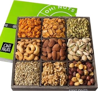 Oh! Nuts 9 Variety Nuts Gift Basket - Healthy Gift Baskets - Gourmet Assorted Nuts Tray - Gift Box for Holiday, Movie Night, Corporate, Families - Gift Ideas for Men and Women B075FWZKWS