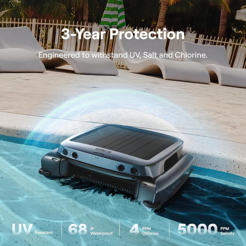 Beatbot iSkim Cordless Robotic Pool Skimmer with 9L Filter Basket, 24/7 Cleaning Solar Powered, 10000mAh Battery, 28-Hour Runtime, Auto Return, Smart Obstacle Avoidance, APP Control -Navy Blue