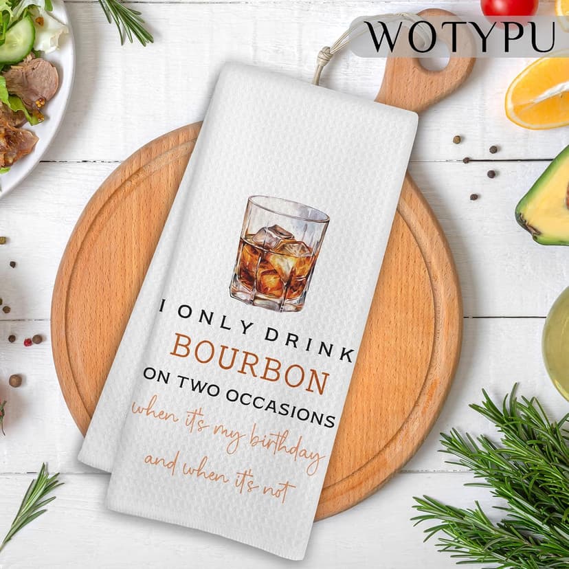 Bourbon Gifts Kitchen Bar Towels, Gifts for Whiskey Lovers Dish Tea Towel, Bourbon Lover Decorative Hand Towels for Kitchen Bar Cart Decor, 16x24 Inch B0FNDNMVDV