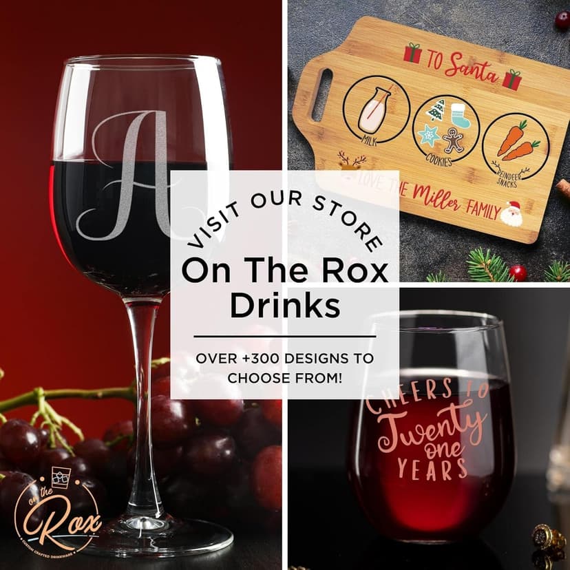 On The Rox Drinks Grandma and Grandpa Gifts - 17oz Grandma's and 11oz Grandpa's Sippy Cups, Set of 2- Gift Wine and Whiskey Glasses - Gift Ideas for First-Time Grandmother or New Grandparents