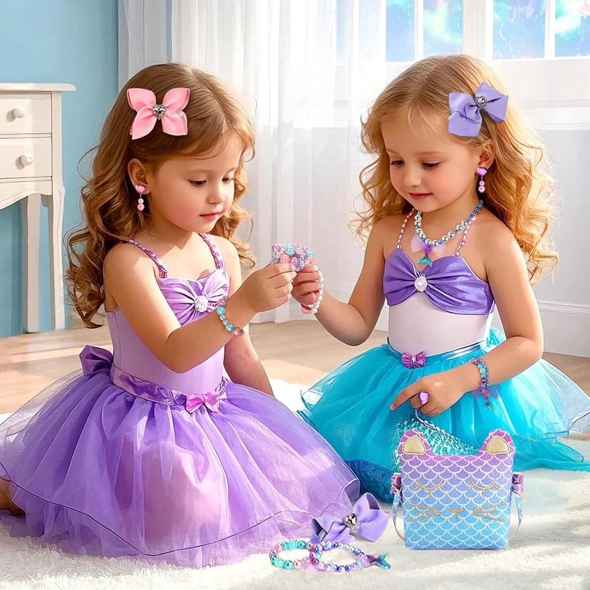 mibasies Purse for Little Girls Dress Up Jewelry Pretend Play Kids Accessories Mermaid Gifts B088M291YT