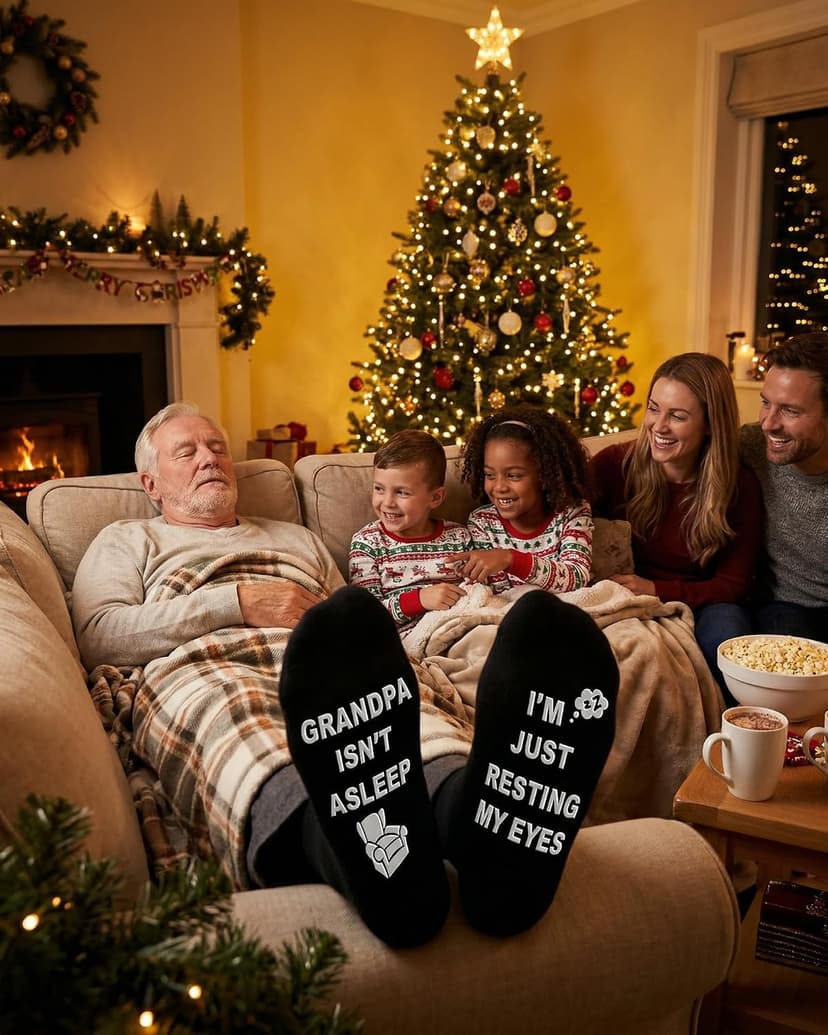 Jeasona Grandpa Gifts Funny Gifts for Grandpa Birthday Novelty Non-slip Socks