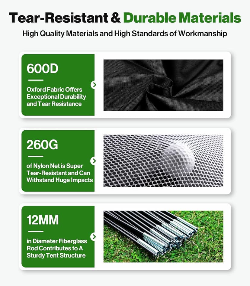 Golf Net: 10 x 7ft Golf Hitting Practice Net for Backyard Driving, Indoor & Outdoor Chipping Training Net with Mat, Targets & Balls, Ideal Gifts for Christmas Him Men Dad Husband Grandpa Boys Golfers